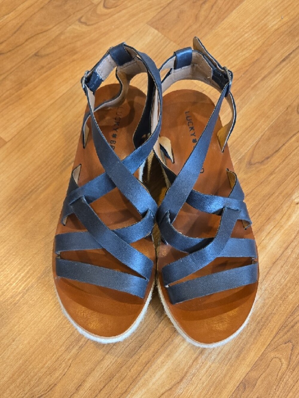 Lucky Brand Black Strappy Platform Espadrille Sandals - Picture 2 of 5